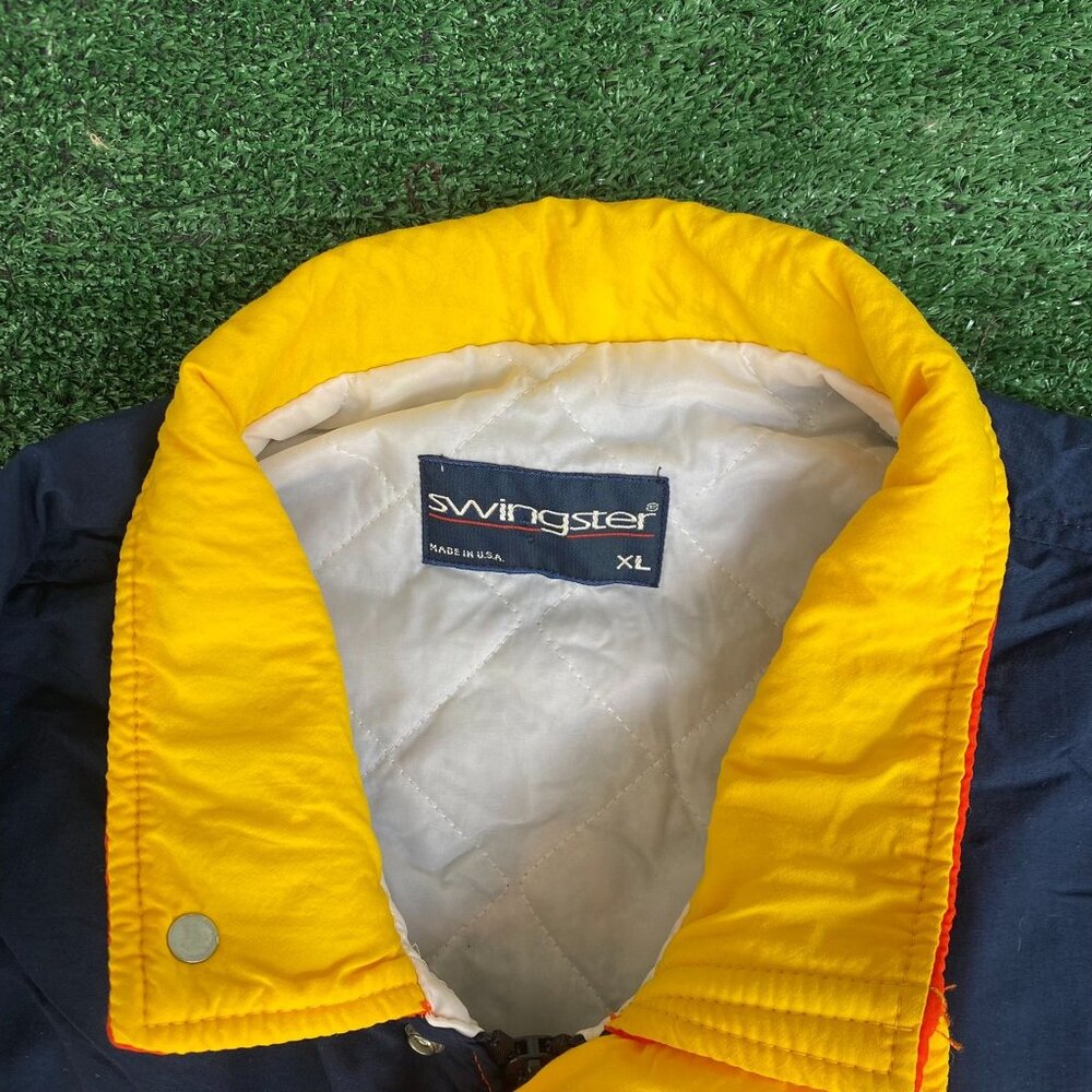 Vintage 90s NASCAR Tide Racing Puffer Bomber Jacket Quilted Checkered Colorful - Picture 4 of 6